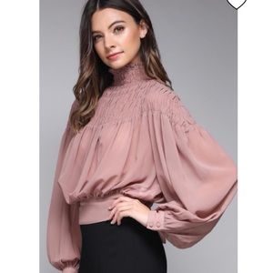 Do & Be SMOCKED TIE-BACK BLOUSE Size Small